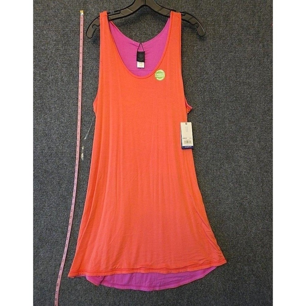 Gaiam Dress Womens L Orange Reversible Tank Trapeze Swing Scoop Neck Jersey